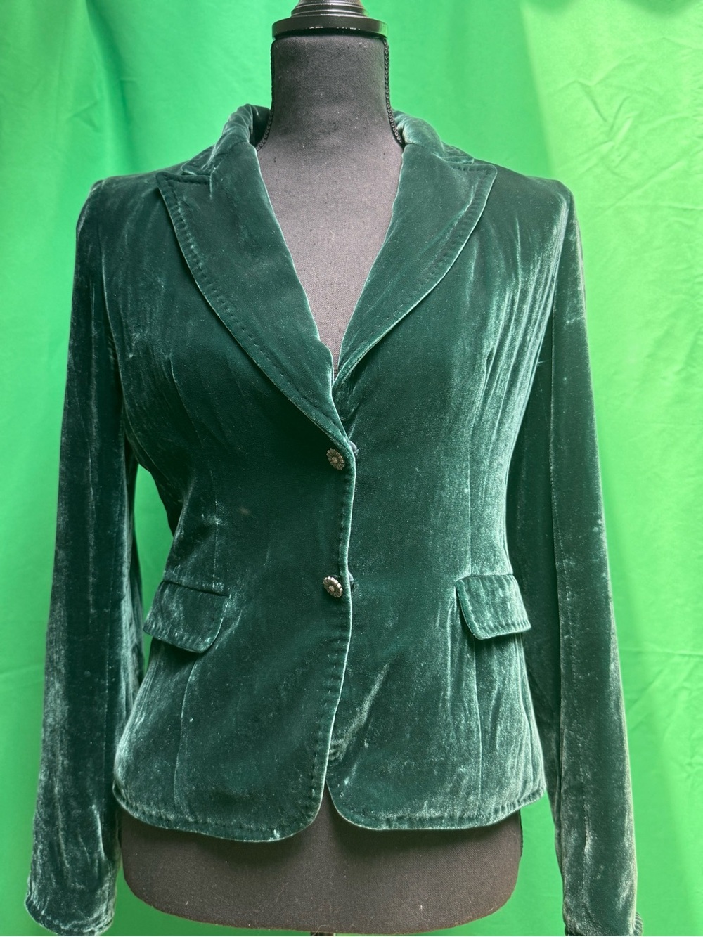 Tahari Deep Emerald Velvet Blazer